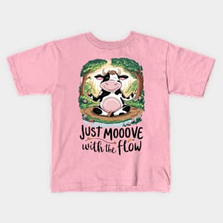 Zen Bovine: Moo-ditation Tee Kids T-Shirt